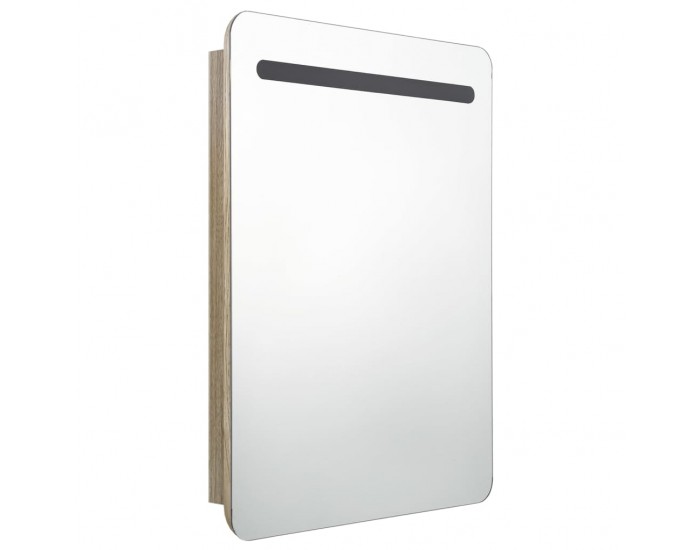 Sonata H LED шкаф с огледало за баня, цвят дъб, 60x11x80 см