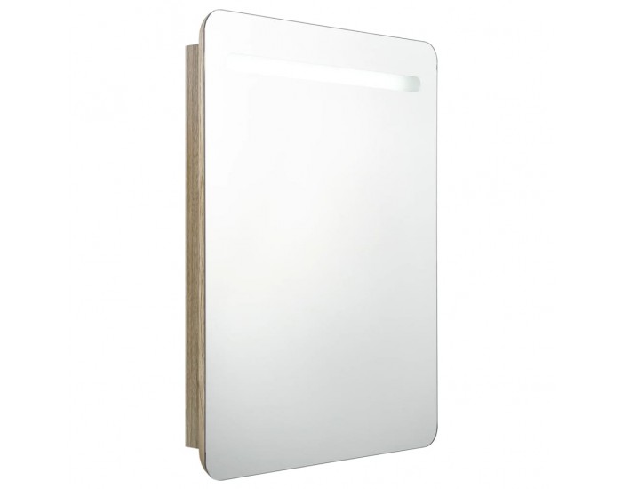 Sonata H LED шкаф с огледало за баня, цвят дъб, 60x11x80 см