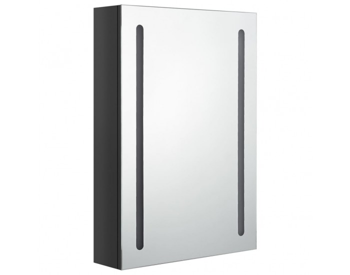 Sonata H LED шкаф с огледало за баня, сияйно черно, 50x13x70 см