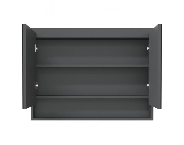 Sonata H Шкаф с огледало за баня, 80x15x60 см, МДФ, сиво