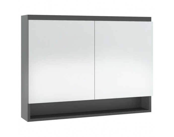 Sonata H Шкаф с огледало за баня, 80x15x60 см, МДФ, сиво