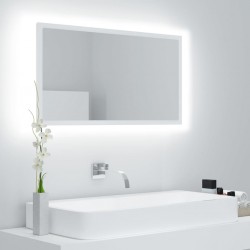 Sonata H LED огледало за баня, бяло, 80x8,5x37 см, акрил - Шкафове за баня