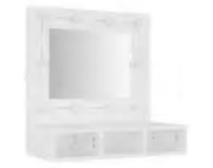 Sonata H Огледален шкаф с LED, бял, 60x31,5x62 см