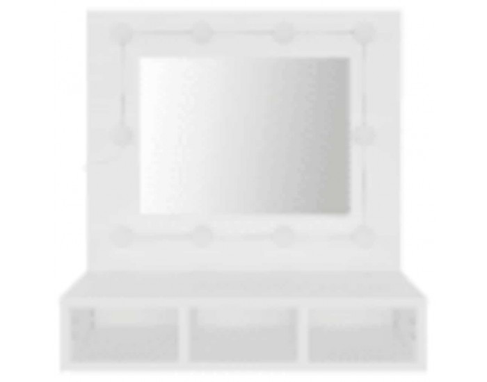 Sonata H Огледален шкаф с LED, бял, 60x31,5x62 см