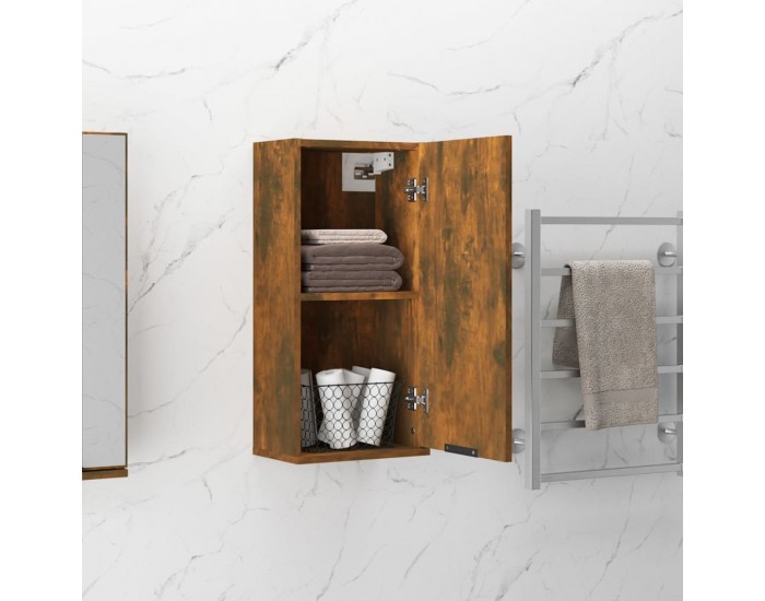 Sonata H Шкаф за баня за стенен монтаж, опушен дъб, 32x20x67 см