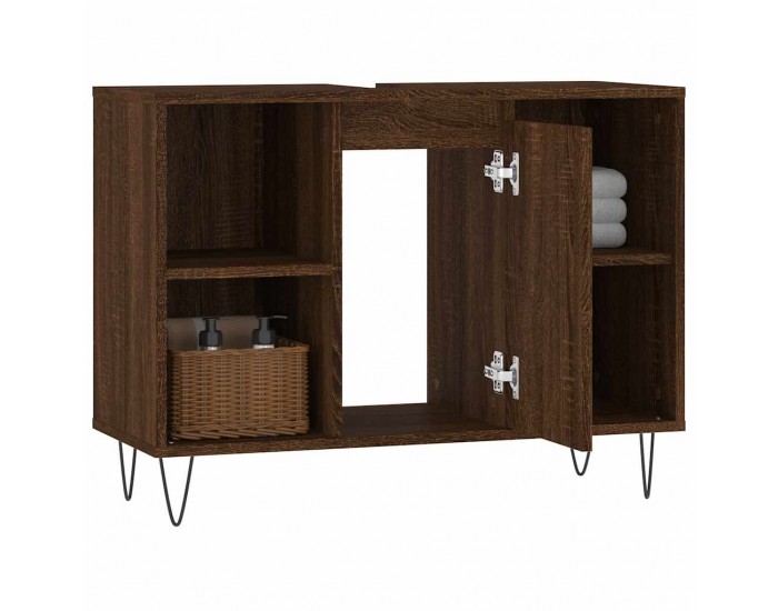 Sonata H Шкаф за баня, кафяв дъб, 80x33x60 см, инженерно дърво
