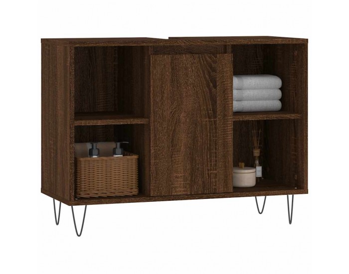 Sonata H Шкаф за баня, кафяв дъб, 80x33x60 см, инженерно дърво