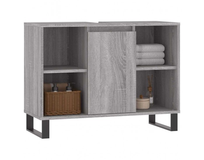Sonata H Шкаф за баня, сив сонома, 80x33x60 см, инженерно дърво