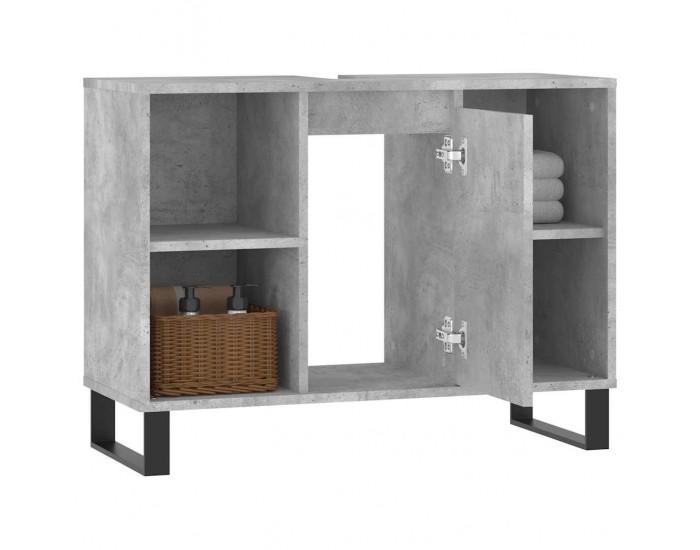 Sonata H Шкаф за баня, бетонно сив, 80x33x60 см, инженерно дърво