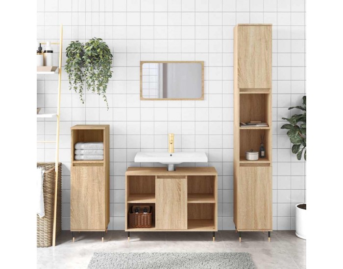 Sonata H Шкаф за баня, дъб сонома, 80x33x60 см, инженерно дърво