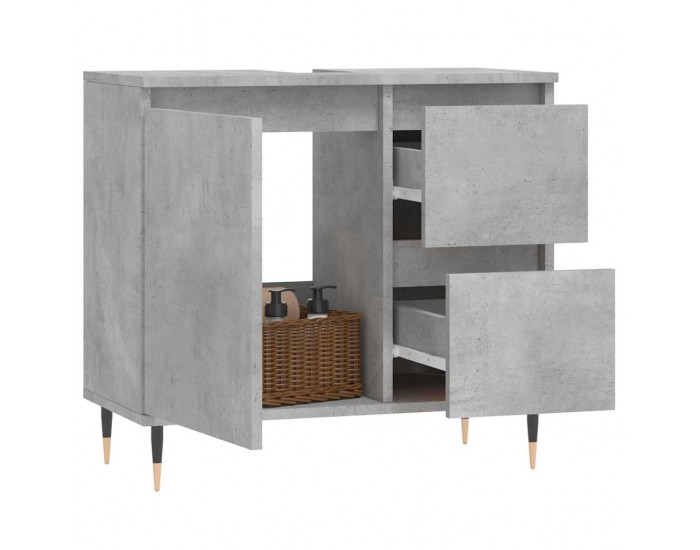 Sonata H Шкаф за баня, бетонно сив, 65x33x60 см, инженерно дърво