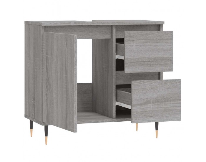 Sonata H Шкаф за баня, сив сонома, 65x33x60 см, инженерно дърво