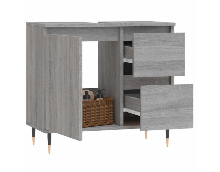 Sonata H Шкаф за баня, сив сонома, 65x33x60 см, инженерно дърво