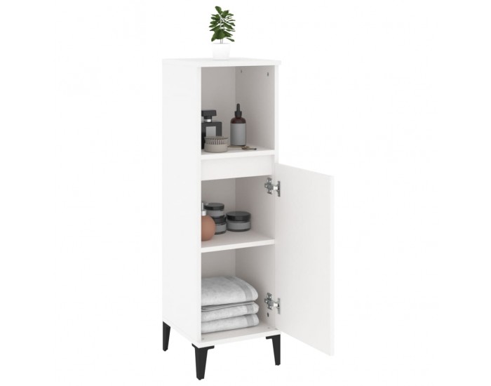 Sonata H Шкаф за баня, бял, 30x30x100 см, инженерно дърво