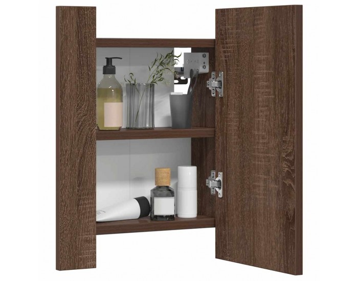 Sonata H LED шкаф за баня огледало кафяв дъб 40x12x45 см инженерно дърво