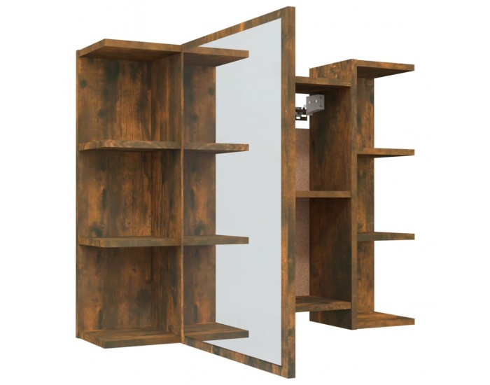 Sonata H Огледален шкаф за баня опушен дъб 80x20,5x64 см инженерно дърво