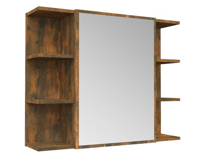 Sonata H Огледален шкаф за баня опушен дъб 80x20,5x64 см инженерно дърво