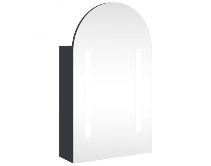 Sonata H Огледален шкаф за баня с LED светлина дъговиден сив 42x13x70 см