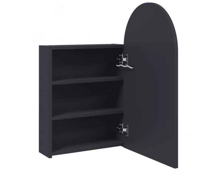 Sonata H Огледален шкаф за баня с LED светлина дъговиден сив 42x13x70 см