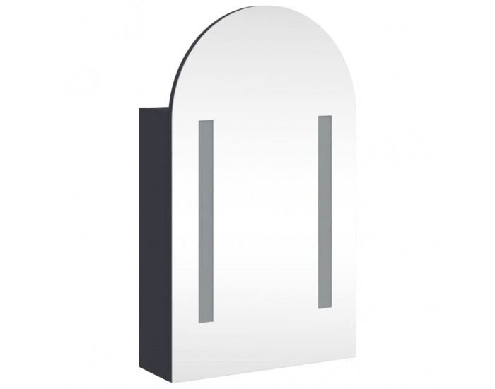 Sonata H Огледален шкаф за баня с LED светлина дъговиден сив 42x13x70 см