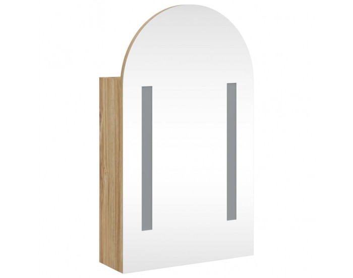 Sonata H Огледален шкаф за баня с LED светлина дъговиден дъб 42x13x70 см