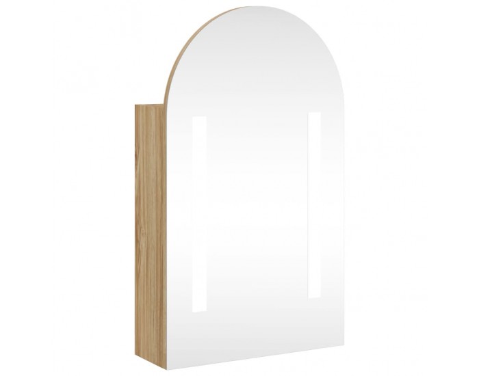 Sonata H Огледален шкаф за баня с LED светлина дъговиден дъб 42x13x70 см
