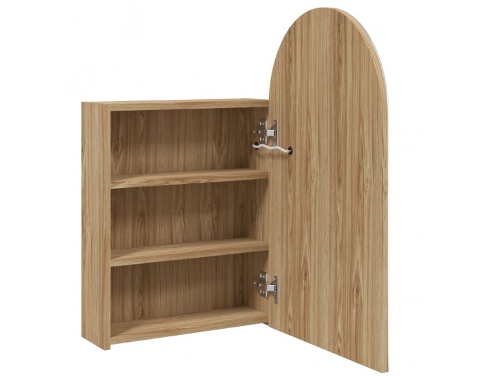 Sonata H Огледален шкаф за баня с LED светлина дъговиден дъб 42x13x70 см