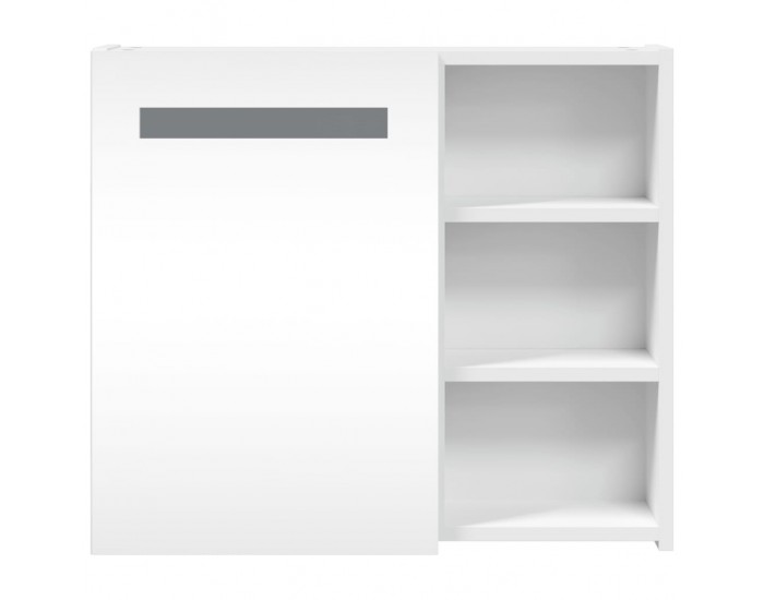 Sonata H Огледален шкаф за баня с LED светлина бял 60x13x52 см