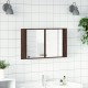 Sonata H Шкаф с LED огледало за баня, кафяв дъб, 80x12x45 см, акрил