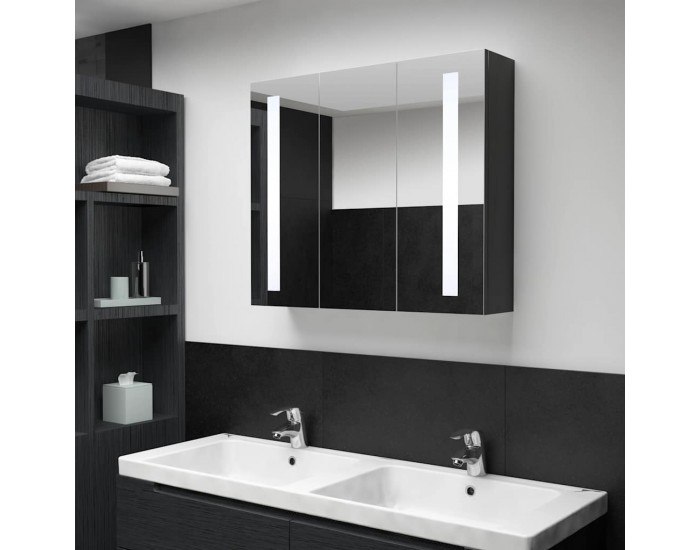 Sonata H LED шкаф с огледало за баня, 89x14x62 см