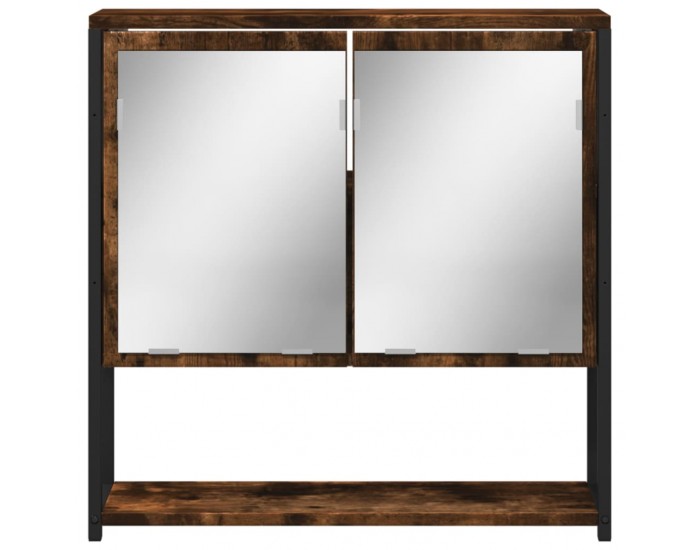 Sonata H Огледален шкаф за баня опушен дъб 60x16x60 см инженерно дърво