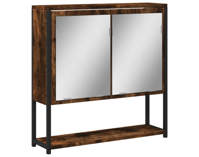 Sonata H Огледален шкаф за баня опушен дъб 60x16x60 см инженерно дърво