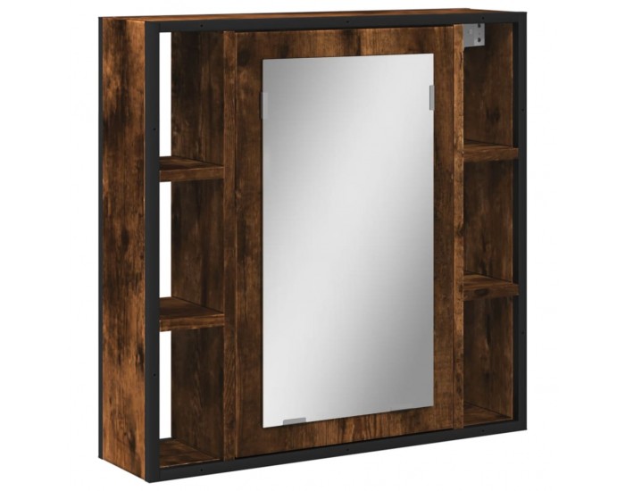 Sonata H Огледален шкаф за баня опушен дъб 60x16x60 см инженерно дърво