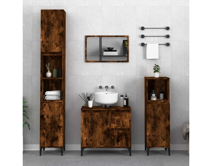 Sonata H Шкаф за баня, опушен дъб, 65x33x60 см, инженерно дърво