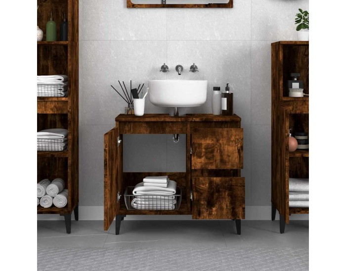 Sonata H Шкаф за баня, опушен дъб, 65x33x60 см, инженерно дърво