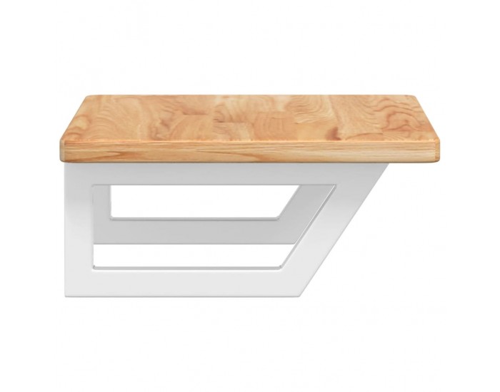 Sonata H Стенен рафт за мивка, стомана и масивно дърво дъб