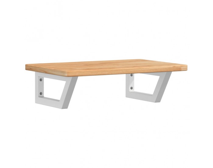 Sonata H Стенен рафт за мивка, стомана и масивно дърво дъб