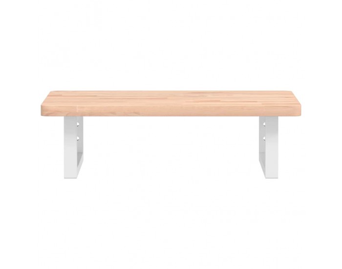 Sonata H Стенен рафт за мивка, стомана и масивно дърво бук