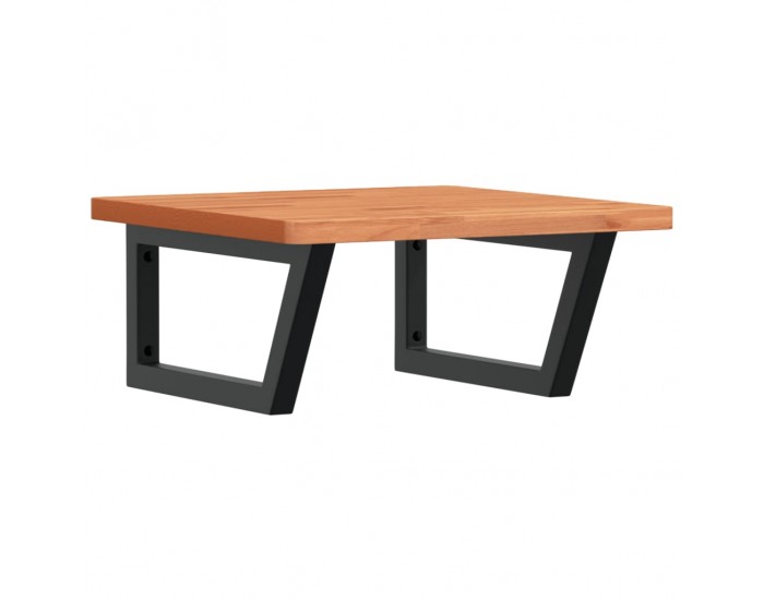 Sonata H Стенен рафт за мивка, стомана и масивно дърво бук