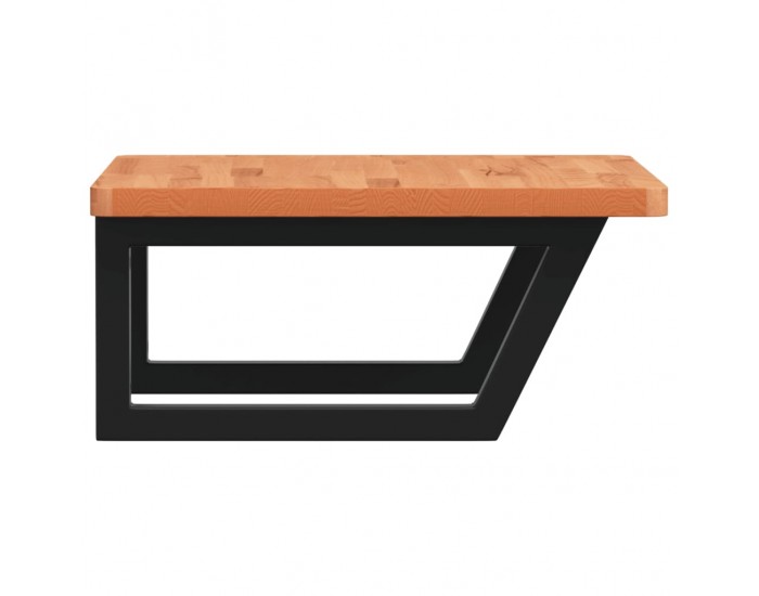 Sonata H Стенен рафт за мивка, стомана и масивно дърво бук