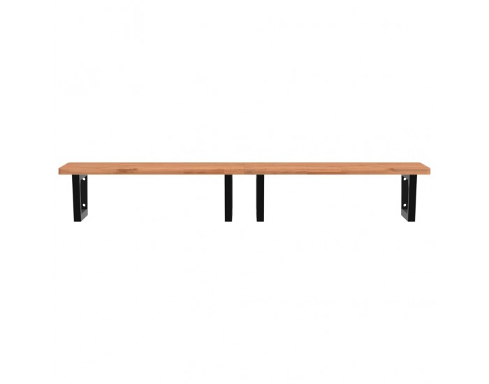 Sonata H Стенен рафт за мивка, стомана и масивно дърво бук