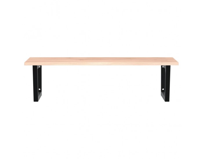 Sonata H Стенен рафт за мивка, стомана и масивно дърво дъб