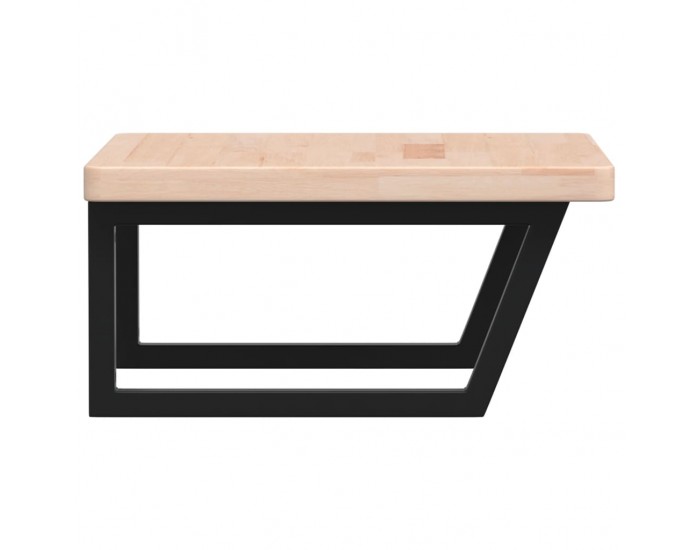 Sonata H Стенен рафт за мивка, стомана и масивно дърво дъб