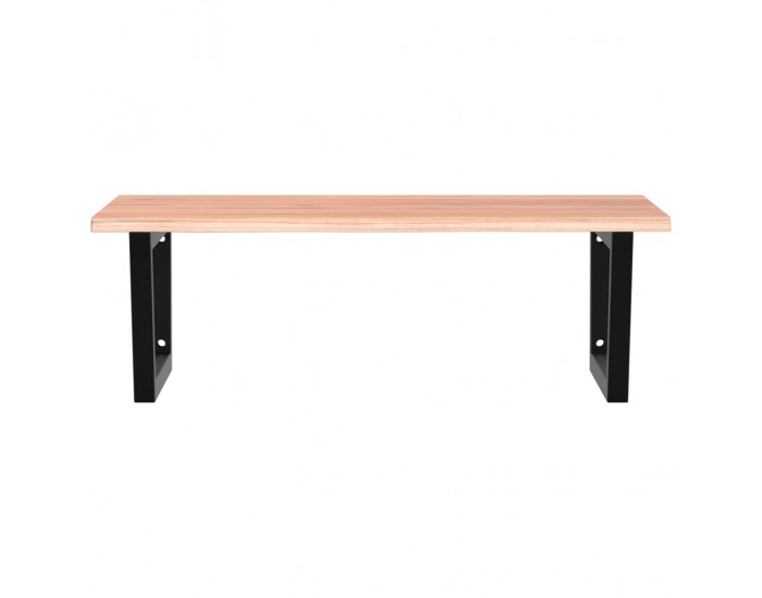 Sonata H Стенен рафт за мивка, стомана и масивно дърво дъб