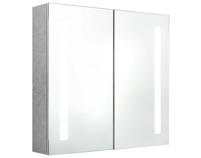 Sonata H LED шкаф с огледало за баня, бетонно сив, 62x14x60 см