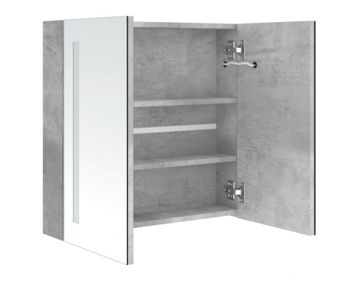 Sonata H LED шкаф с огледало за баня, бетонно сив, 62x14x60 см