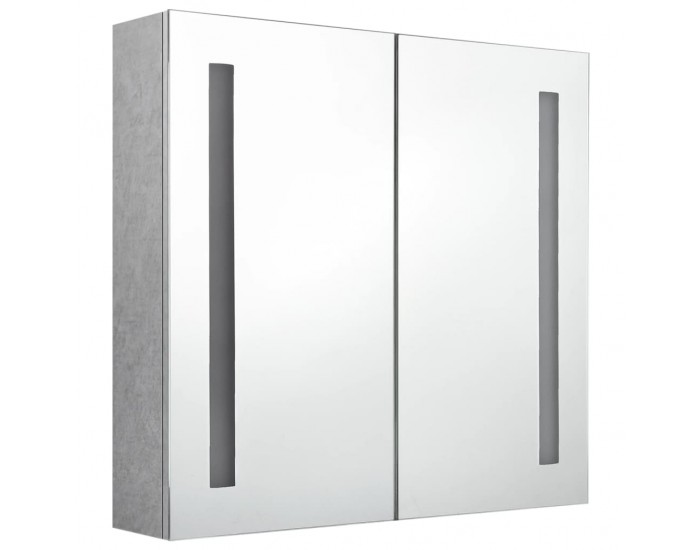 Sonata H LED шкаф с огледало за баня, бетонно сив, 62x14x60 см