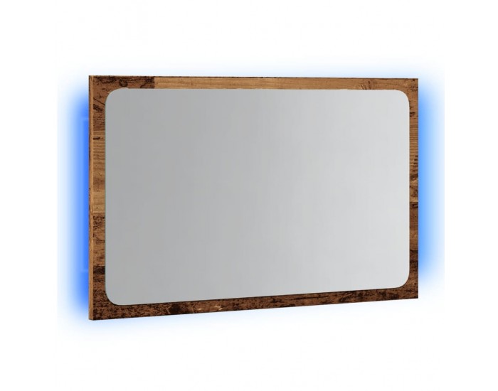 Sonata H Огледало за баня с LED светлина, старо дърво, 60x8,5x38 cm