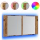 Sonata H LED огледален шкаф, старо дърво, 90x12x45 см, инженерно дърво