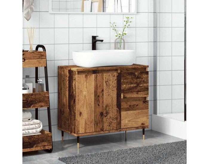 Sonata H Шкаф за баня, старо дърво, 65x33x60 см, инженерно дърво